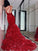 Trumpet/Mermaid Organza Layers One-Shoulder Court Train Sleeveless Dresses HEP0001624