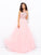 A-line/Princess Jewel Beading Sleeveless Long Chiffon Dresses HEP0002213