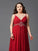 A-Line/Princess Spaghetti Straps Beading Sleeveless Long Chiffon Plus Size Dresses HEP0002460