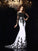 Sheath/Column Scoop Lace Long Sleeves Long Chiffon Dresses HEP0001422